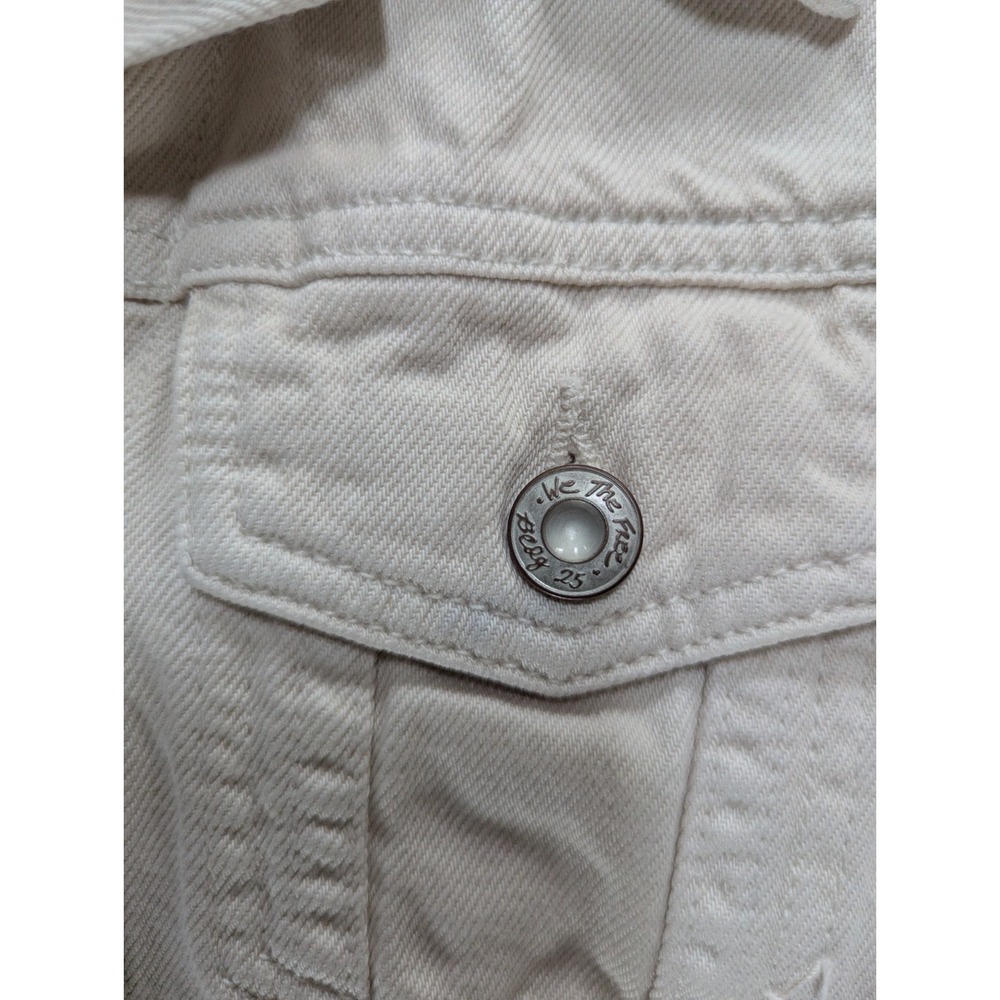 We The Free People Rumors Denim Jean Jacket Womens Size Xs X Small Natural Cream - Picture 4 of 8